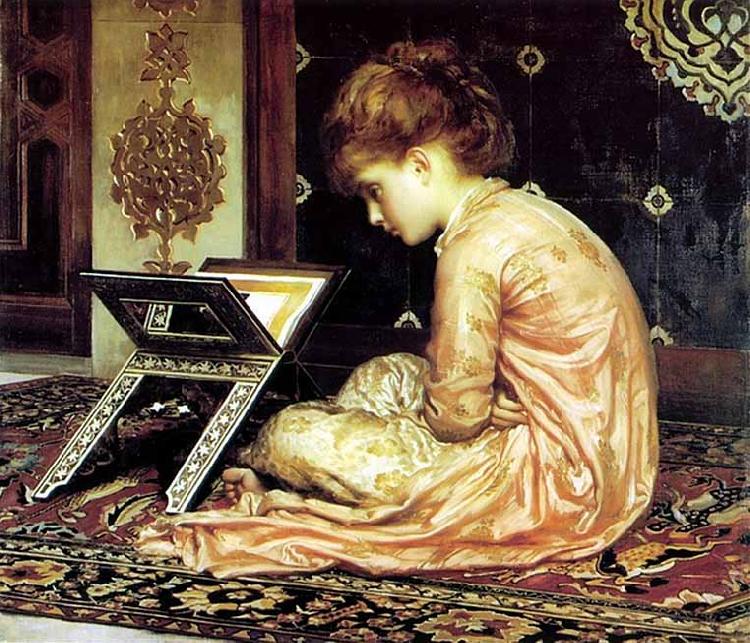 Frederick Leighton Study at a read desk China oil painting art